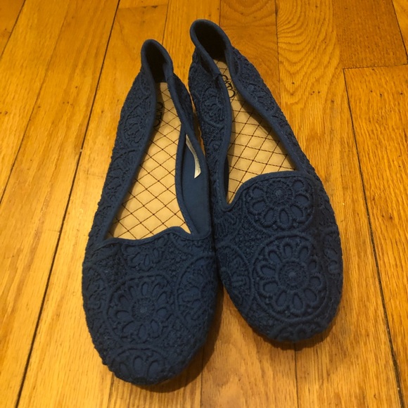 Cato Shoes Cato Flat Fabric Eyelet Blue Shoes Size8 Poshmark